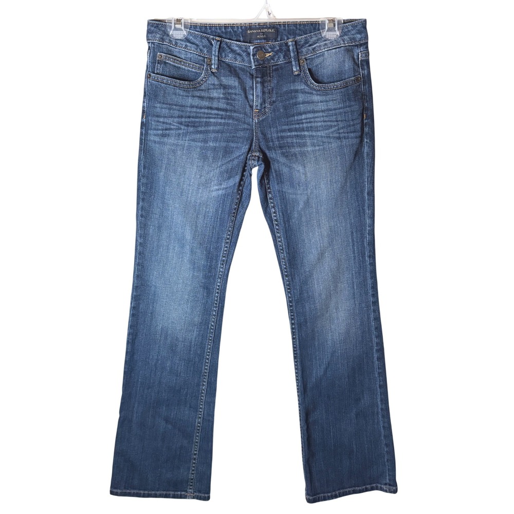 Banana Republic Y2K Low Rise Bootcut Jeans Womens 2P Flap Pocket Indie Sleaze